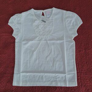 Janie and Jack Ivory Top w/Floral Appliques 7